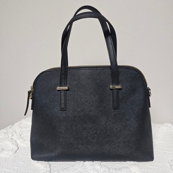 Kate Spade Black Coated Canvas Shoulder Bag Minimalist Neutral Quiet Luxury - Picture 5 of 10
